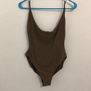 Olive low back one piece